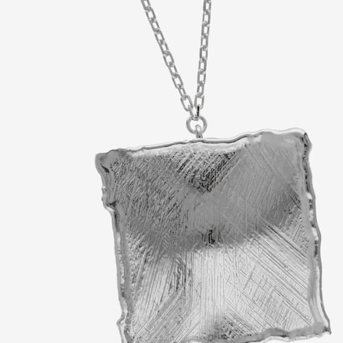 New York rhodium-plated satin-finish rhombus shape necklace