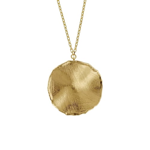 New York gold-plated satin-finish circle shape necklace