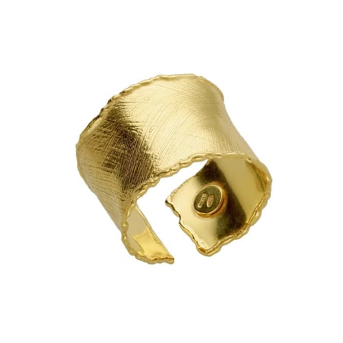 New York gold-plated satin-finish wide ring