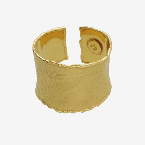New York gold-plated satin-finish wide ring