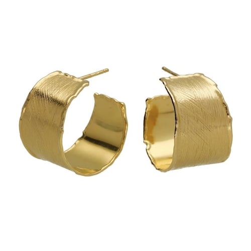 New York gold-plated satin-finish hoop earrings