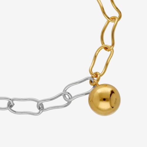 Copenhagen bicolor irregular chain bracelet with a sphere