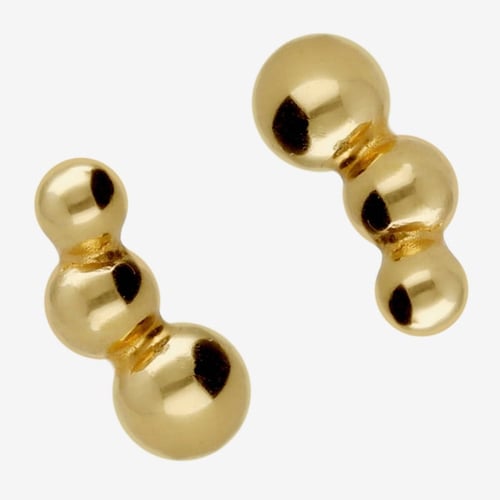 Pendientes triple esfera bañados en oro en oro