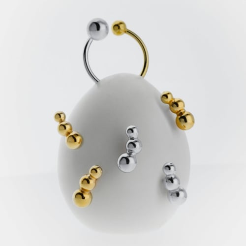 Copenhagen gold-plated triple spheres earrings