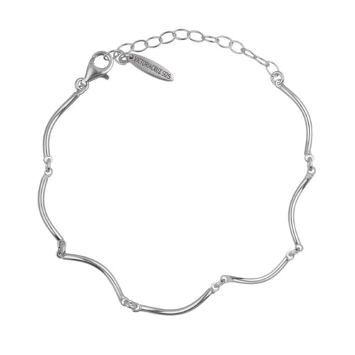 Milan rhodium-plated waves shape bracelet