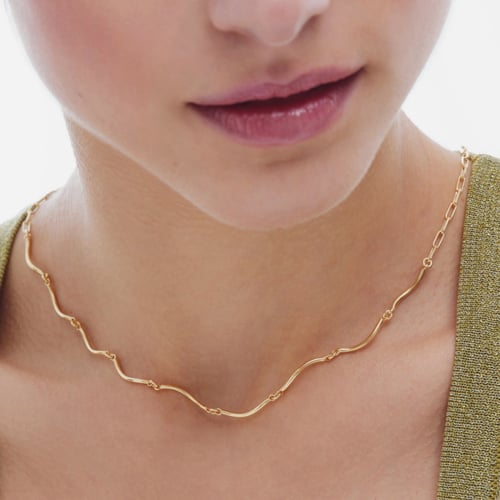 Milan gold-plated waves shape necklace