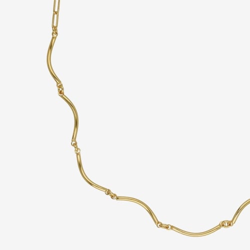 Milan gold-plated waves shape necklace