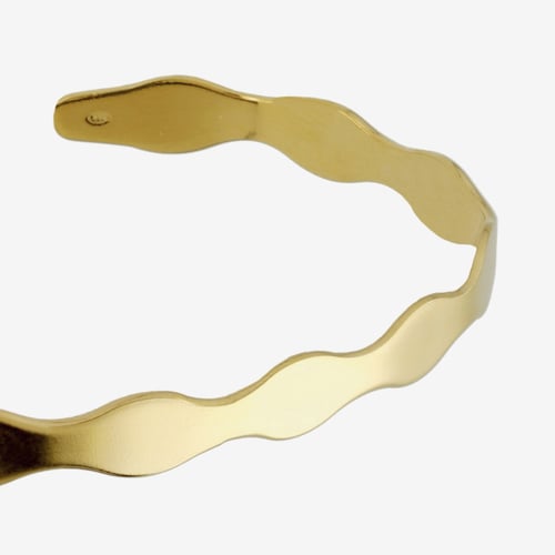 Tokyo gold-plated flat waves open bracelet