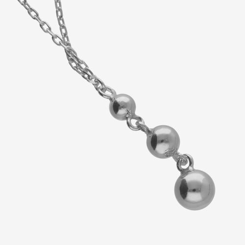 Collar corbatero esferas elaborado en plata