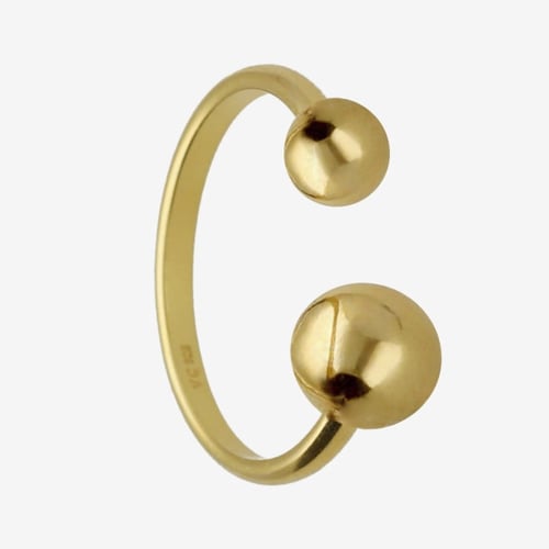 Copenhagen gold-plated spheres open ring