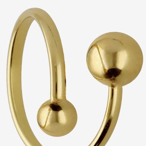 Copenhagen gold-plated spheres open cross ring