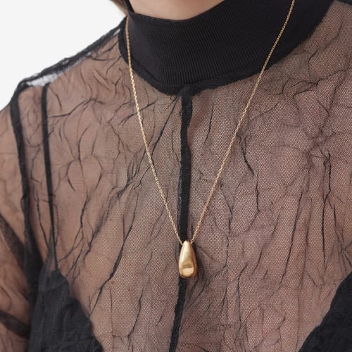 Eterna gold-plated big drop short necklace