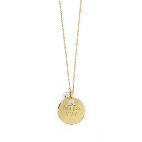 Mother powder rose necklace in gold plating