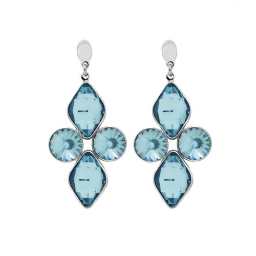 Lis rhombus aquamarine earrings in silver