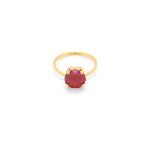 Celina royal red ring in gold plating