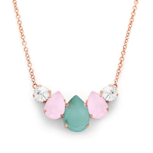 Celina tears mint green necklace in rose gold plating in gold plating