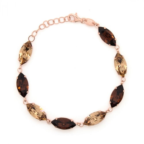 Celina marquises smoked topaz bracelet in rose gold plating in gold plating