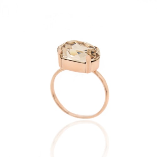 Celina oval light silk ring in rose gold plating in gold plating