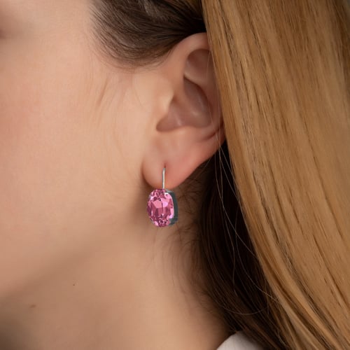 Celina oval rose earrings in silver