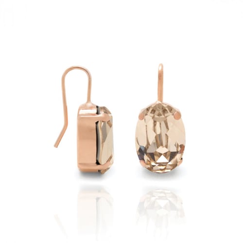 Celina oval light silk earrings in rose gold plating in gold plating
