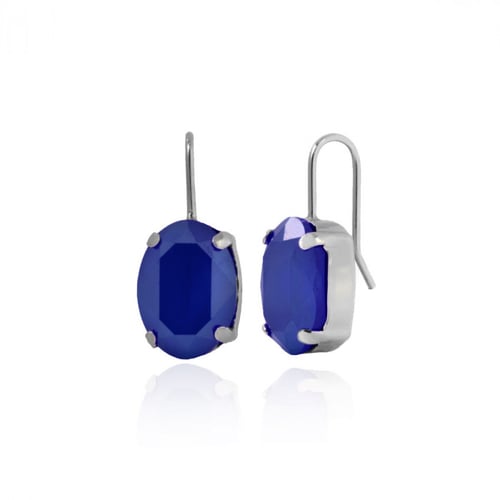 Celina oval royal blue earrings in silver