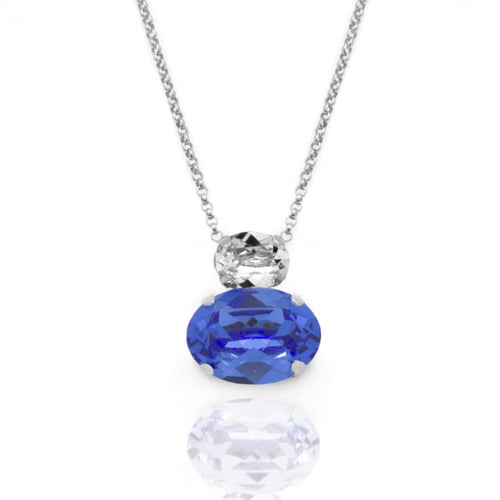 Celina oval sapphire necklace in silver
