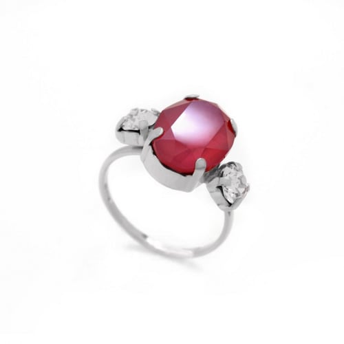 Celina ovals royal red ring in silver