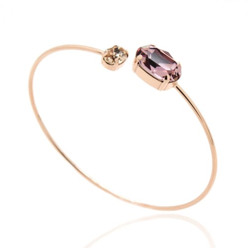 Celina oval antique pink cane bracelet in rose gold plating in gold plating