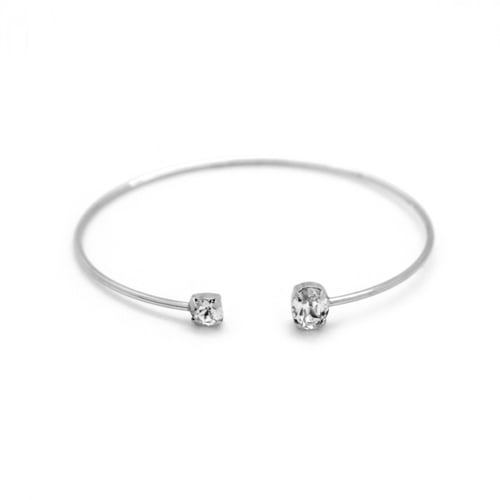 Celina oval crystal cane bracelet in silver