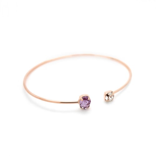 Celina oval violet cane bracelet in rose gold plating in gold plating