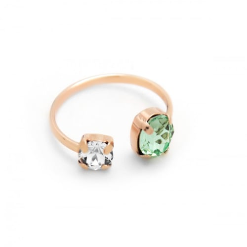 Celina chrysolite open ring in rose gold plating in gold plating