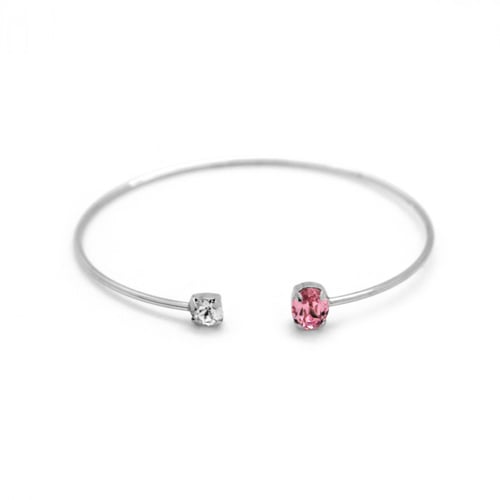 Celina oval rose cane bracelet in silver