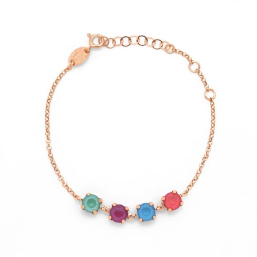 Celina circles multicolour bracelet in rose gold plating in gold plating