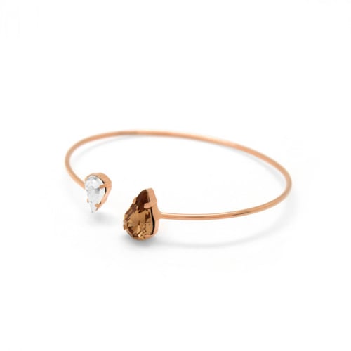 Celina tear cane light topaz bracelet in rose gold plating in gold plating
