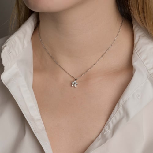 Celina star crystal necklace in silver