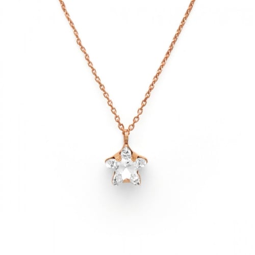 Celina star crystal necklace in rose gold plating in gold plating
