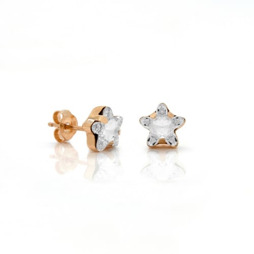Celina star crystal earrings in rose gold plating in gold plating