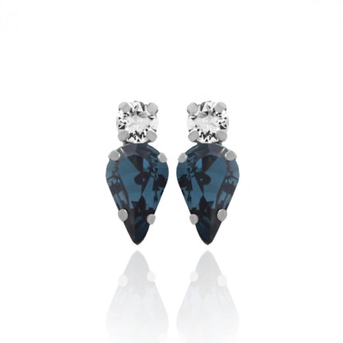 Celina tears denim blue earrings in silver