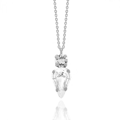 Celina tear crystal necklace in silver