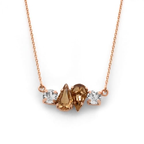 Celina tears light topaz necklace in rose gold plating in gold plating