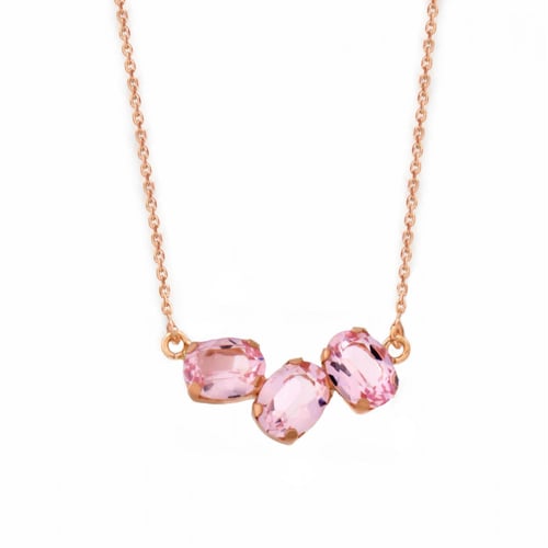 Aura oval light rose necklace in rose gold plating in gold plating