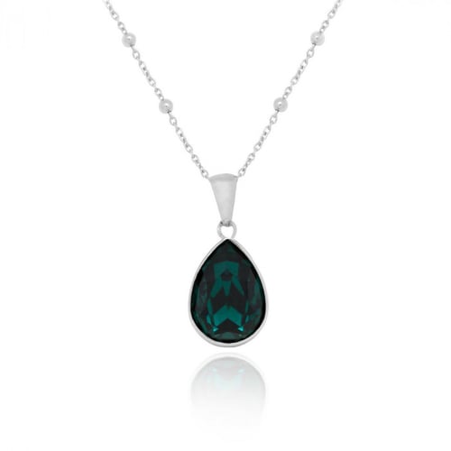 Essential emerald emerald necklace in silver