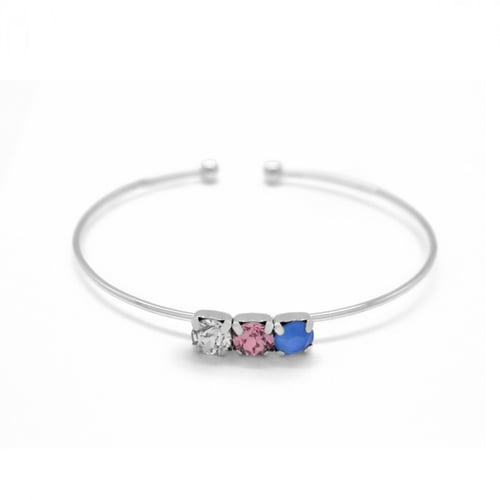 Aura circles royal blue cane bracelet in silver