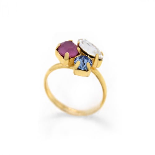 Celina peony pink ring in gold plating