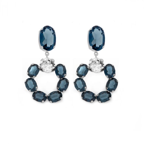 Poetic denim blue earrings in silver