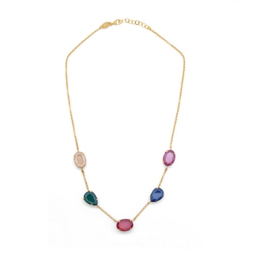 Iconic tears multicolour necklace in gold plating
