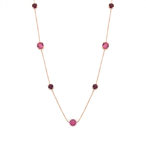 Transparent rose necklace in rose gold plating in gold plating