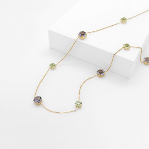 Transparent provence lavanda necklace in gold plating