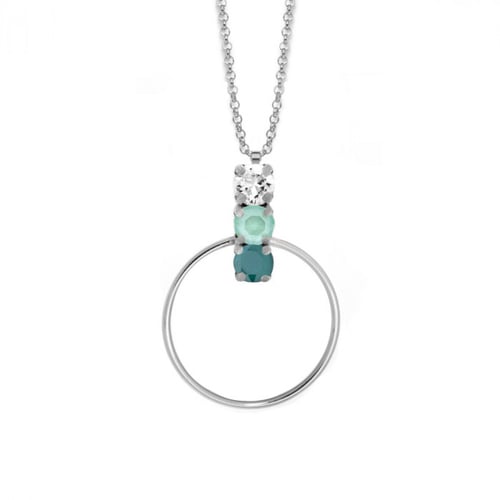 Elise round royal green necklace in silver