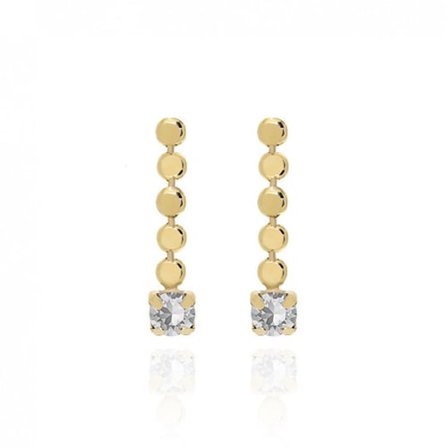 Niwa circles crystal earrings in gold plating